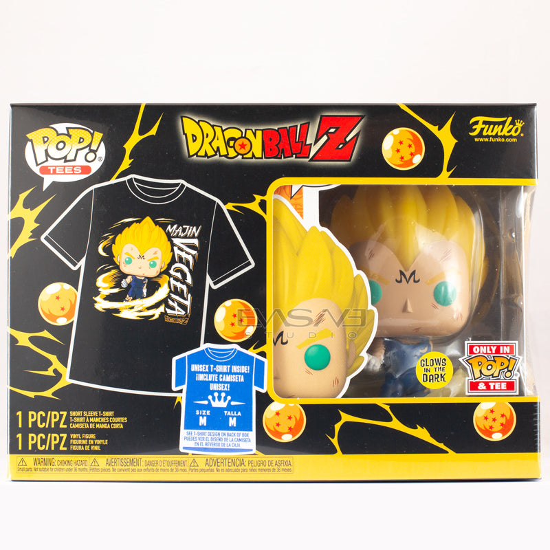 Majin Vegeta Dragon Ball Z Funko POP! Glow 2 Pack T-Shirt Bundle