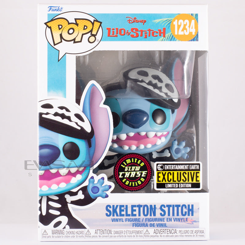 Skeleton Stitch Lilo And Stitch Disney Funko POP! EE Exclusive Glow Chase