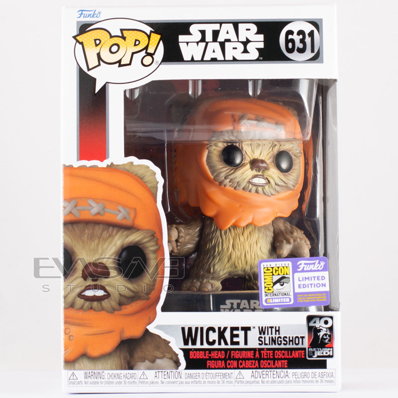 Wicket with Slingshot Star Wars Funko POP! Official SDCC 2023 Exclusive