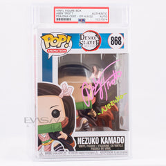 Abby Trott Autographed Nezuko Demon Slayer Funko POP! PSA COA & Encapsulated Pink Green